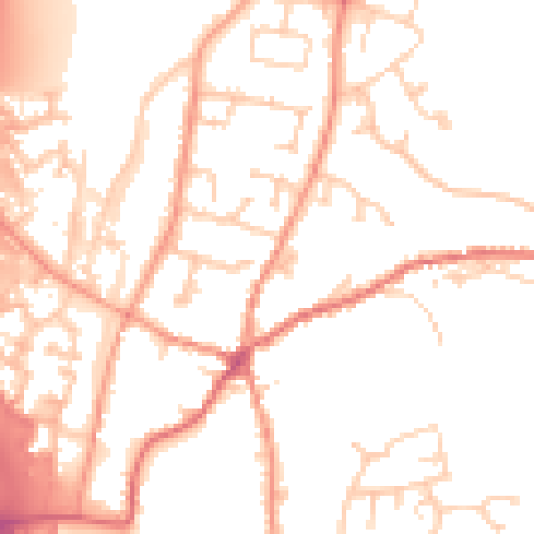 Daytime road noise heatmap for RG28 7DS