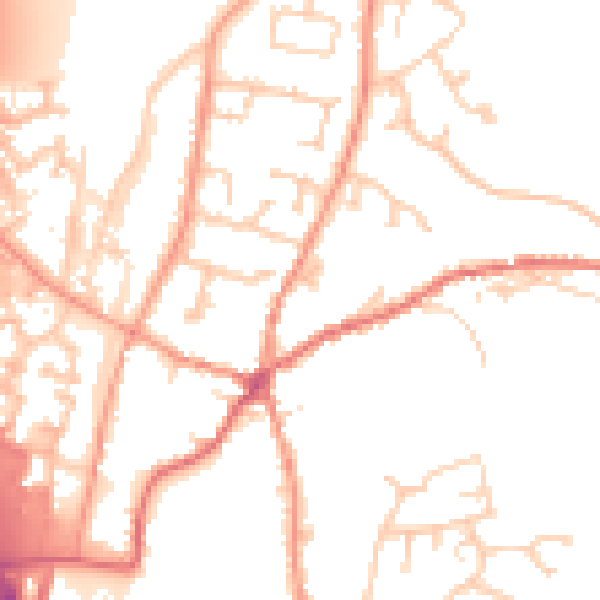 Daytime road noise heatmap for RG28 7DT