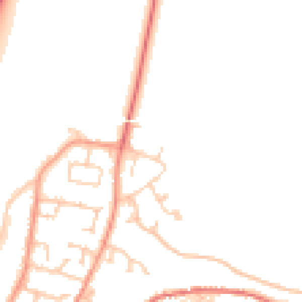 Daytime road noise heatmap for RG28 7EN