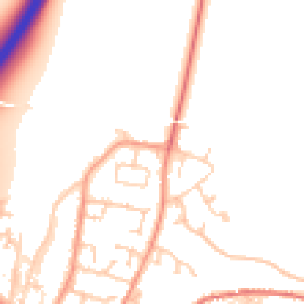 Daytime road noise heatmap for RG28 7EP