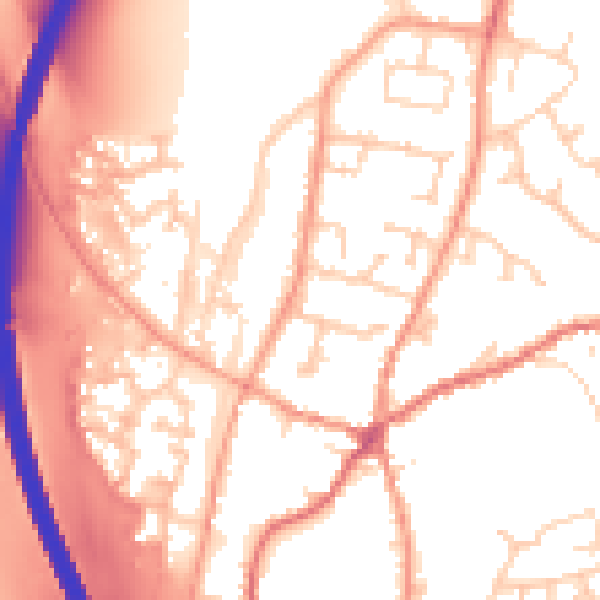 Daytime road noise heatmap for RG28 7EQ