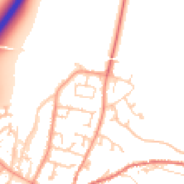 Daytime road noise heatmap for RG28 7ES