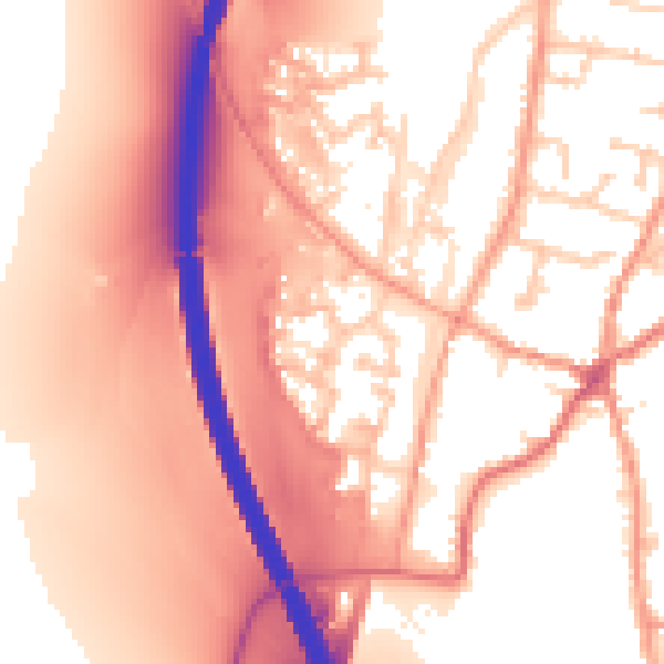 Daytime road noise heatmap for RG28 7FP