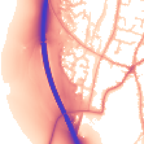 Daytime road noise heatmap for RG28 7FZ