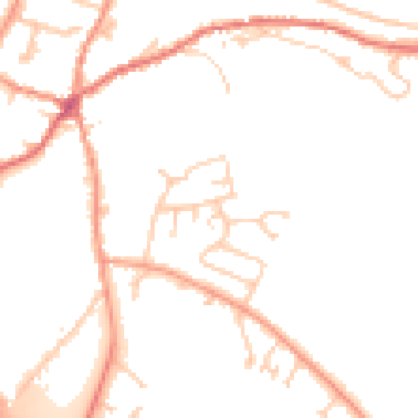 Daytime road noise heatmap for RG28 7LA