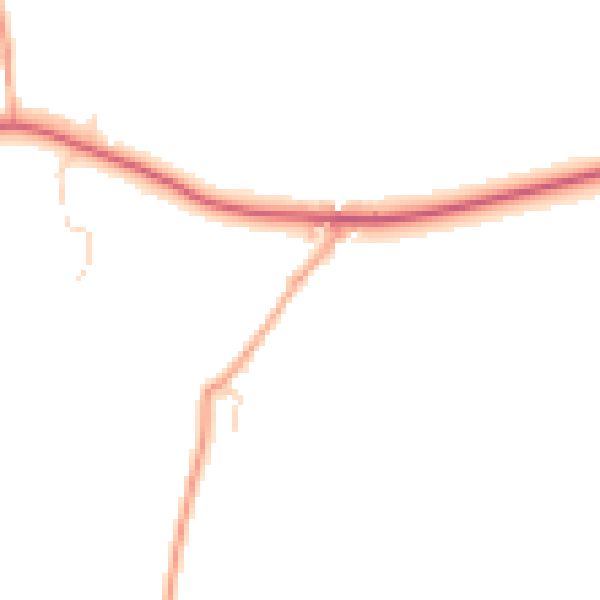 Daytime road noise heatmap for RG28 7NY