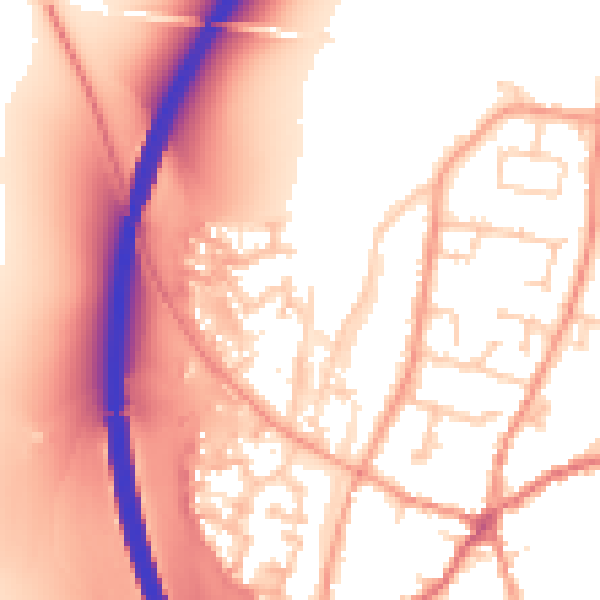 Daytime road noise heatmap for RG28 7SZ