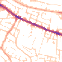 Daytime road noise heatmap for RG30 1EY