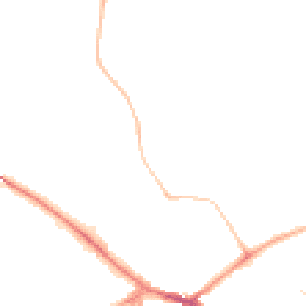 Night-time road noise heatmap for RG40 1AW