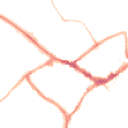 Night-time road noise heatmap for RG40 1BD
