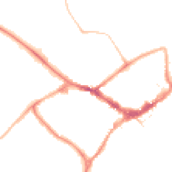 Night-time road noise heatmap for RG40 1BH