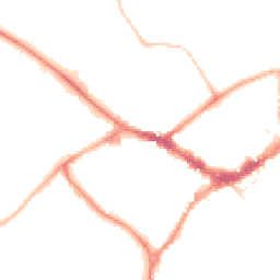 Night-time road noise heatmap for RG40 1BS
