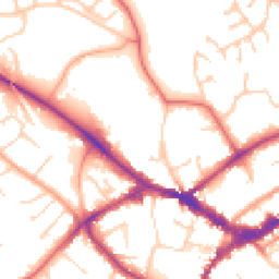 Daytime road noise heatmap for RG40 1DA