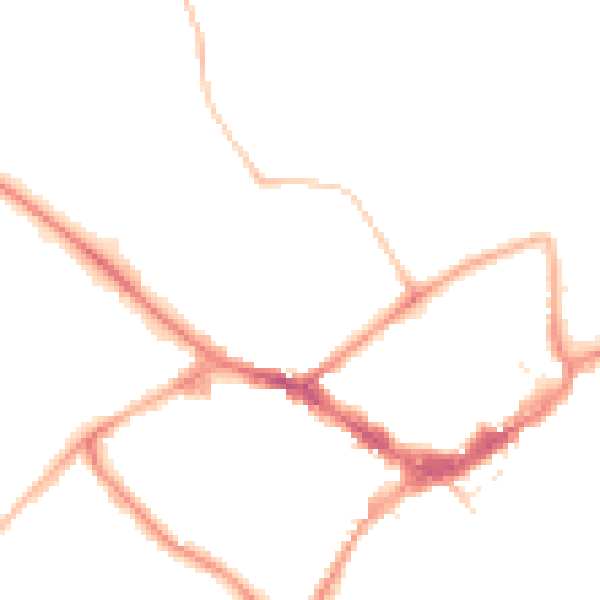 Night-time road noise heatmap for RG40 1DF