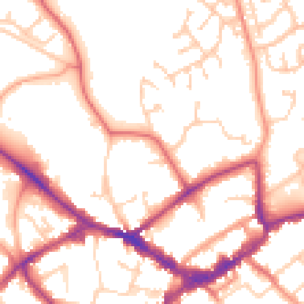 Daytime road noise heatmap for RG40 1DS