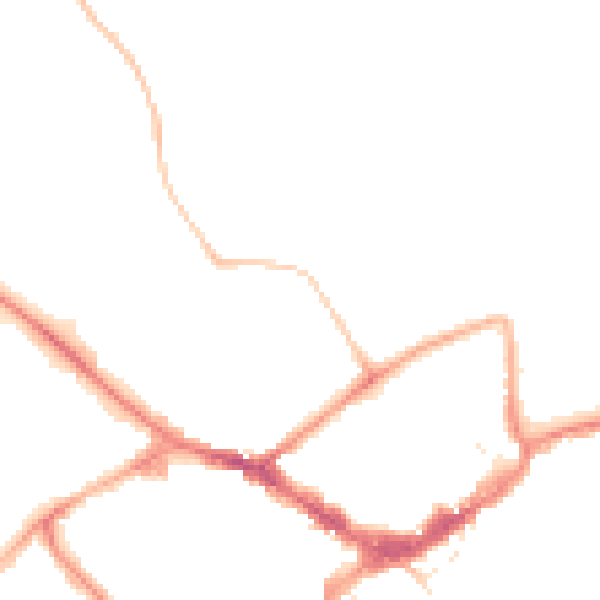 Night-time road noise heatmap for RG40 1DS