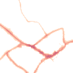 Night-time road noise heatmap for RG40 1DW