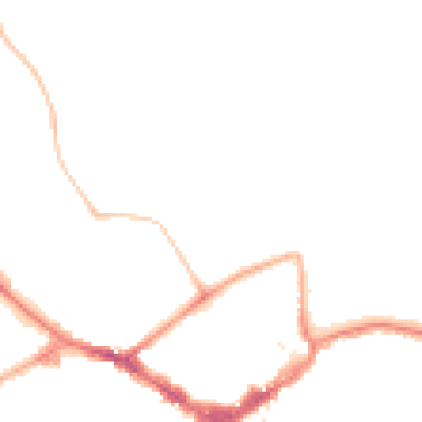 Night-time road noise heatmap for RG40 1EB