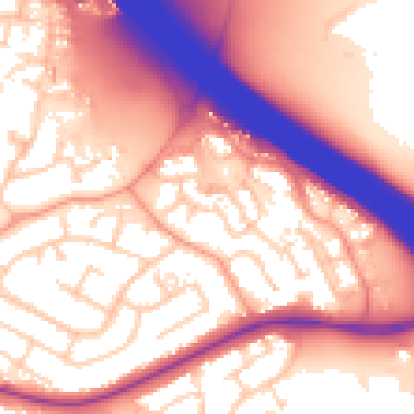 Daytime road noise heatmap for RG40 1EF