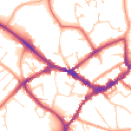Daytime road noise heatmap for RG40 1EG