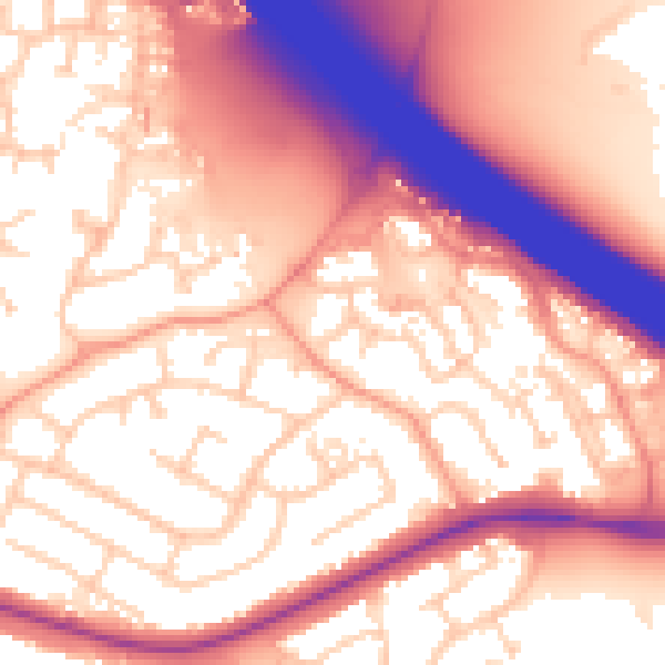 Daytime road noise heatmap for RG40 1EH