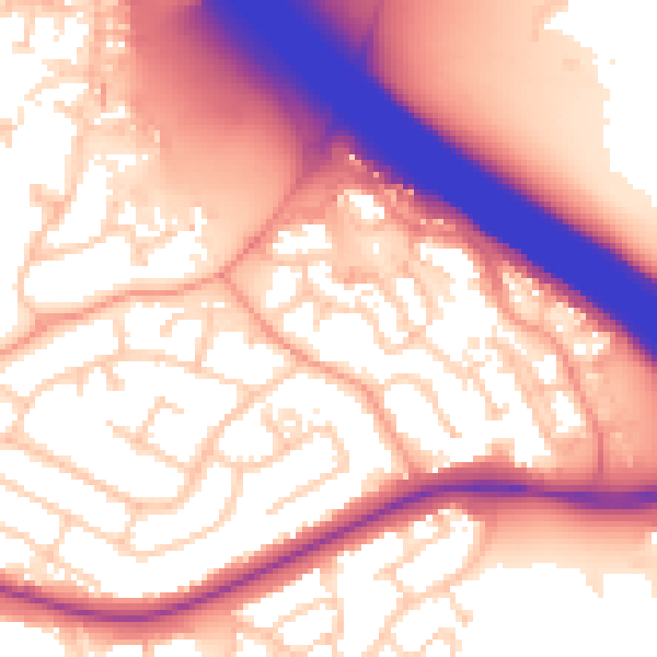 Daytime road noise heatmap for RG40 1EJ