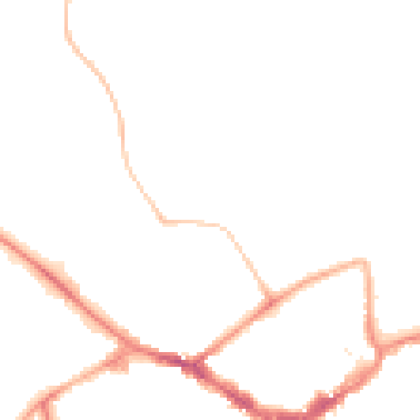 Night-time road noise heatmap for RG40 1FA