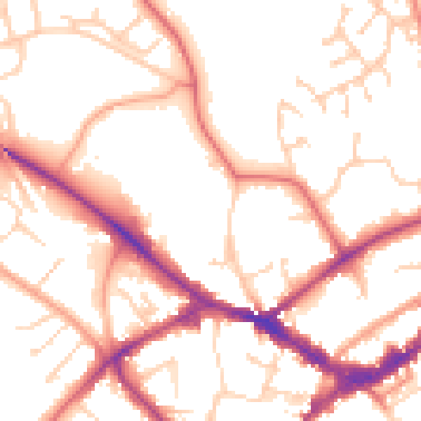 Daytime road noise heatmap for RG40 1GA