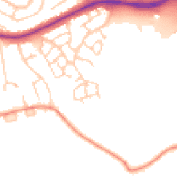 Daytime road noise heatmap for RG40 1LA