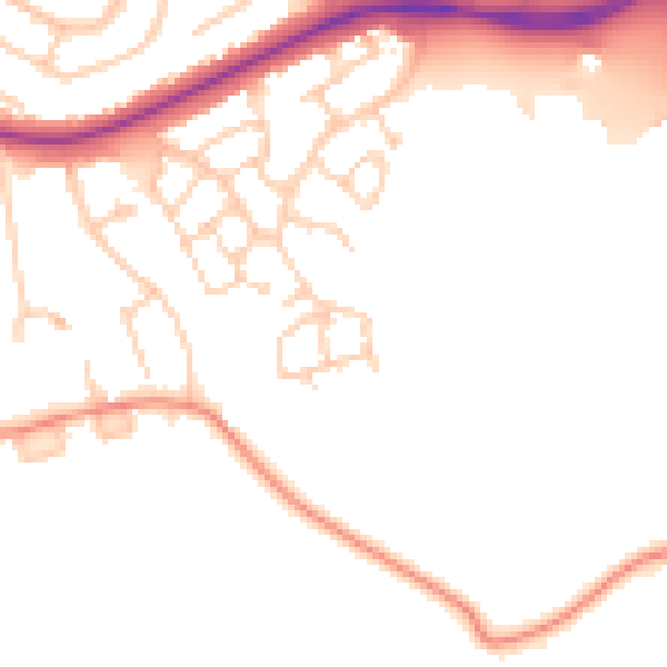 Daytime road noise heatmap for RG40 1LA