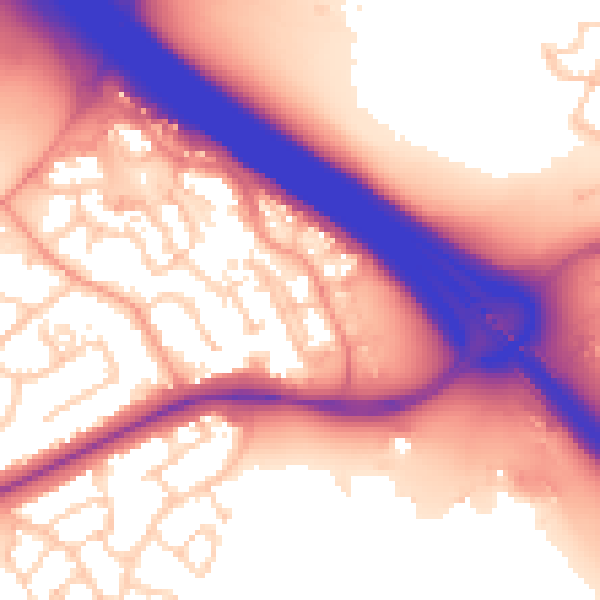 Daytime road noise heatmap for RG40 1LE