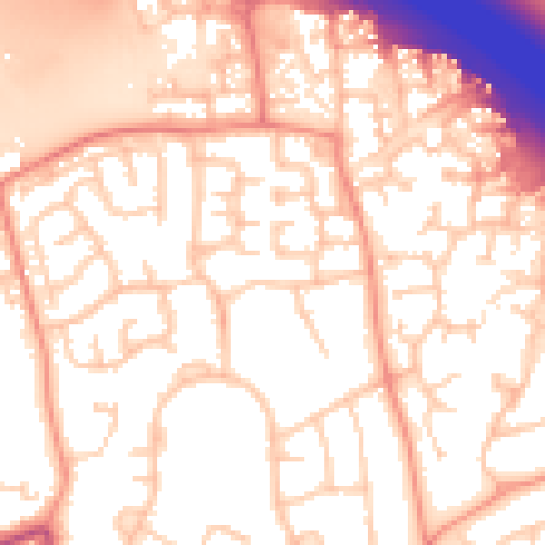 Daytime road noise heatmap for RG40 1PL