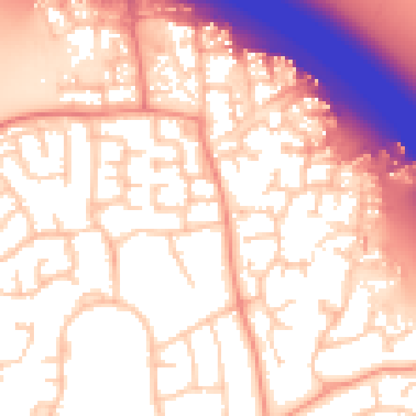 Daytime road noise heatmap for RG40 1QH