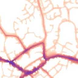 Daytime road noise heatmap for RG40 1TW