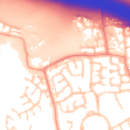 Daytime road noise heatmap for RG40 1XX