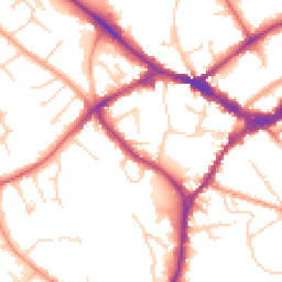 Daytime road noise heatmap for RG40 2AL