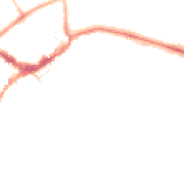 Night-time road noise heatmap for RG40 2EB
