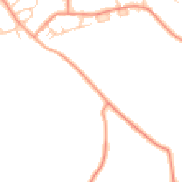 Daytime road noise heatmap for RG40 3AG