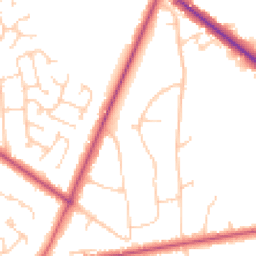 Daytime road noise heatmap for RG40 3PP