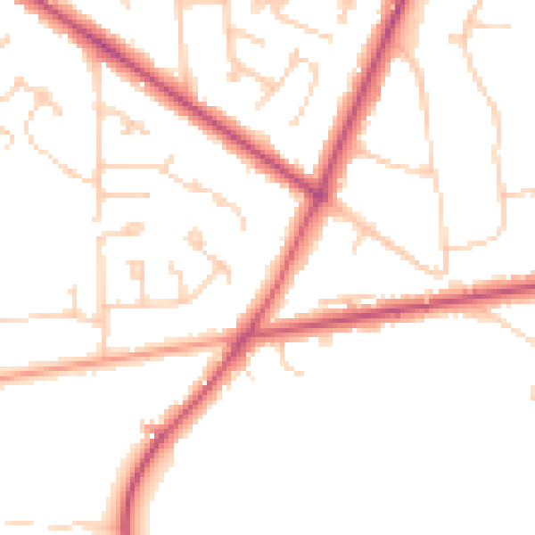 Daytime road noise heatmap for RG40 3RP