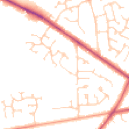Daytime road noise heatmap for RG40 4EW