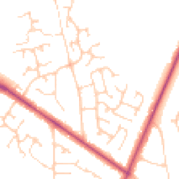 Daytime road noise heatmap for RG40 4HH