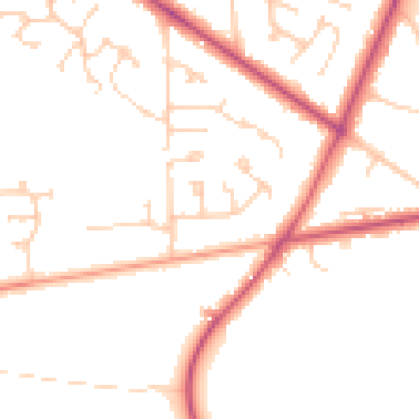 Daytime road noise heatmap for RG40 4JE