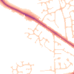 Daytime road noise heatmap for RG40 4PQ