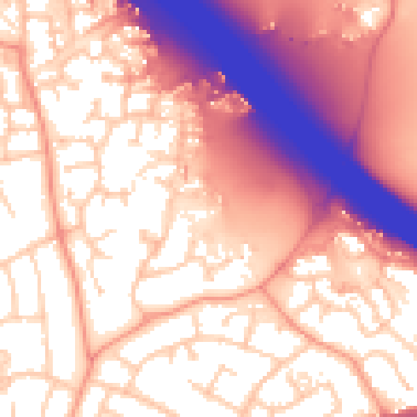 Daytime road noise heatmap for RG40 5PJ