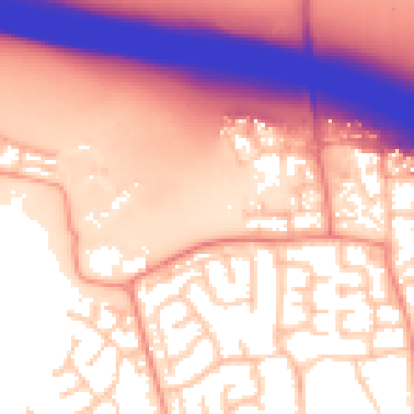 Daytime road noise heatmap for RG40 5SQ