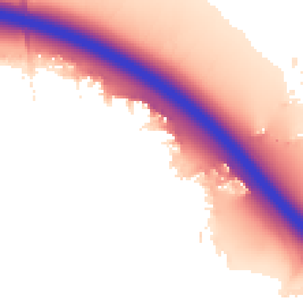 Night-time road noise heatmap for RG40 5YJ