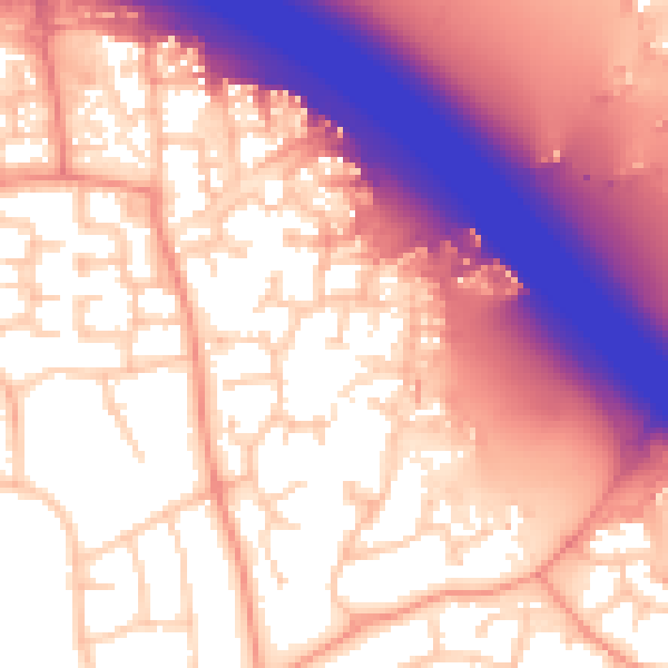 Daytime road noise heatmap for RG40 5YN