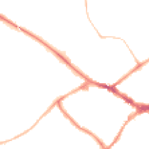 Night-time road noise heatmap for RG41 1AB