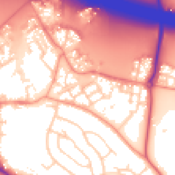 Daytime road noise heatmap for RG41 1AJ